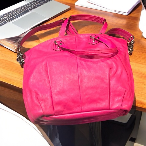 Coach Pink Leather Tote Shoulder Bag - Picture 7 of 11
